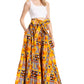 Sakkas Asma's Second Convertible Traditional Wax Print Maxi Skirt with Adjustable Straps