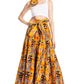 Sakkas Asma's Second Convertible Traditional Wax Print Maxi Skirt with Adjustable Straps