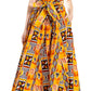 Sakkas Asma's Second Convertible Traditional Wax Print Maxi Skirt with Adjustable Straps