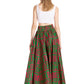 Sakkas Asma's Second Convertible Traditional Wax Print Maxi Skirt with Adjustable Straps