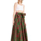 Sakkas Asma's Second Convertible Traditional Wax Print Maxi Skirt with Adjustable Straps