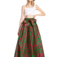 Sakkas Asma's Second Convertible Traditional Wax Print Maxi Skirt with Adjustable Straps