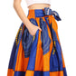 Sakkas Asma Convertible Traditional Wax Print Adjustable Strap Maxi Skirt | Dress