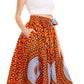 Sakkas Asma Convertible Traditional Wax Print Adjustable Strap Maxi Skirt | Dress