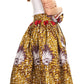 Sakkas Asma Convertible Traditional Wax Print Adjustable Strap Maxi Skirt | Dress
