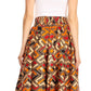 Sakkas Asma Convertible Traditional Wax Print Adjustable Strap Maxi Skirt | Dress