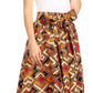 Sakkas Asma Convertible Traditional Wax Print Adjustable Strap Maxi Skirt | Dress