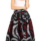 Sakkas Asma Convertible Traditional Wax Print Adjustable Strap Maxi Skirt | Dress