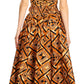 Sakkas Asma Convertible Traditional Wax Print Adjustable Strap Maxi Skirt | Dress