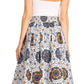 Sakkas Asma Convertible Traditional Wax Print Adjustable Strap Maxi Skirt | Dress