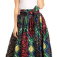 Sakkas Asma Convertible Traditional Wax Print Adjustable Strap Maxi Skirt | Dress