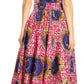 Sakkas Asma Convertible Traditional Wax Print Adjustable Strap Maxi Skirt | Dress