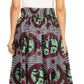 Sakkas Asma Convertible Traditional Wax Print Adjustable Strap Maxi Skirt | Dress