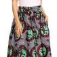 Sakkas Asma Convertible Traditional Wax Print Adjustable Strap Maxi Skirt | Dress