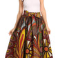 Sakkas Asma Convertible Traditional Wax Print Adjustable Strap Maxi Skirt | Dress