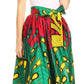 Sakkas Asma Convertible Traditional Wax Print Adjustable Strap Maxi Skirt | Dress