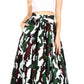 Sakkas Asma Convertible Traditional Wax Print Adjustable Strap Maxi Skirt | Dress