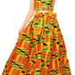 Sakkas Asma Convertible Traditional Wax Print Adjustable Strap Maxi Skirt | Dress