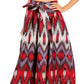 Sakkas Asma Convertible Traditional Wax Print Adjustable Strap Maxi Skirt | Dress