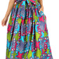 Sakkas Asma Convertible Traditional Wax Print Adjustable Strap Maxi Skirt | Dress