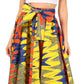 Sakkas Asma Convertible Traditional Wax Print Adjustable Strap Maxi Skirt | Dress