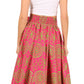 Sakkas Asma Convertible Traditional Wax Print Adjustable Strap Maxi Skirt | Dress