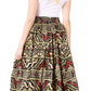 Sakkas Asma Convertible Traditional Wax Print Adjustable Strap Maxi Skirt | Dress