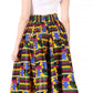 Sakkas Asma Convertible Traditional Wax Print Adjustable Strap Maxi Skirt | Dress