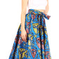 Sakkas Asma Convertible Traditional Wax Print Adjustable Strap Maxi Skirt | Dress