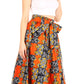 Sakkas Asma Convertible Traditional Wax Print Adjustable Strap Maxi Skirt | Dress