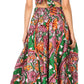 Sakkas Asma Convertible Traditional Wax Print Adjustable Strap Maxi Skirt | Dress
