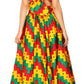 Sakkas Asma Convertible Traditional Wax Print Adjustable Strap Maxi Skirt | Dress