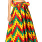 Sakkas Asma Convertible Traditional Wax Print Adjustable Strap Maxi Skirt | Dress
