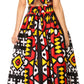 Sakkas Asma Convertible Traditional Wax Print Adjustable Strap Maxi Skirt | Dress