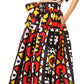 Sakkas Asma Convertible Traditional Wax Print Adjustable Strap Maxi Skirt | Dress