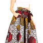 Sakkas Asma Convertible Traditional Wax Print Adjustable Strap Maxi Skirt | Dress