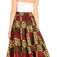 Sakkas Asma Convertible Traditional Wax Print Adjustable Strap Maxi Skirt | Dress