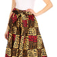 Sakkas Asma Convertible Traditional Wax Print Adjustable Strap Maxi Skirt | Dress
