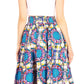 Sakkas Asma Convertible Traditional Wax Print Adjustable Strap Maxi Skirt | Dress
