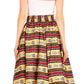 Sakkas Asma Convertible Traditional Wax Print Adjustable Strap Maxi Skirt | Dress