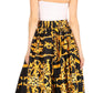 Sakkas Asma Convertible Traditional Wax Print Adjustable Strap Maxi Skirt | Dress