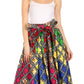 Sakkas Asma Convertible Traditional Wax Print Adjustable Strap Maxi Skirt | Dress