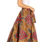 Sakkas Asma Convertible Traditional Wax Print Adjustable Strap Maxi Skirt | Dress