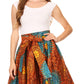 Sakkas African Dutch Ankara Wax Print Full Circle Skirt