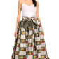 Sakkas African Dutch Ankara Wax Print Full Circle Skirt