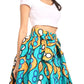 Sakkas African Dutch Ankara Wax Print Full Circle Skirt
