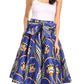 Sakkas African Dutch Ankara Wax Print Full Circle Skirt