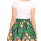 Sakkas African Dutch Ankara Wax Print Full Circle Skirt