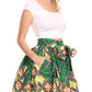 Sakkas African Dutch Ankara Wax Print Full Circle Skirt