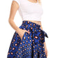 Sakkas African Dutch Ankara Wax Print Full Circle Skirt